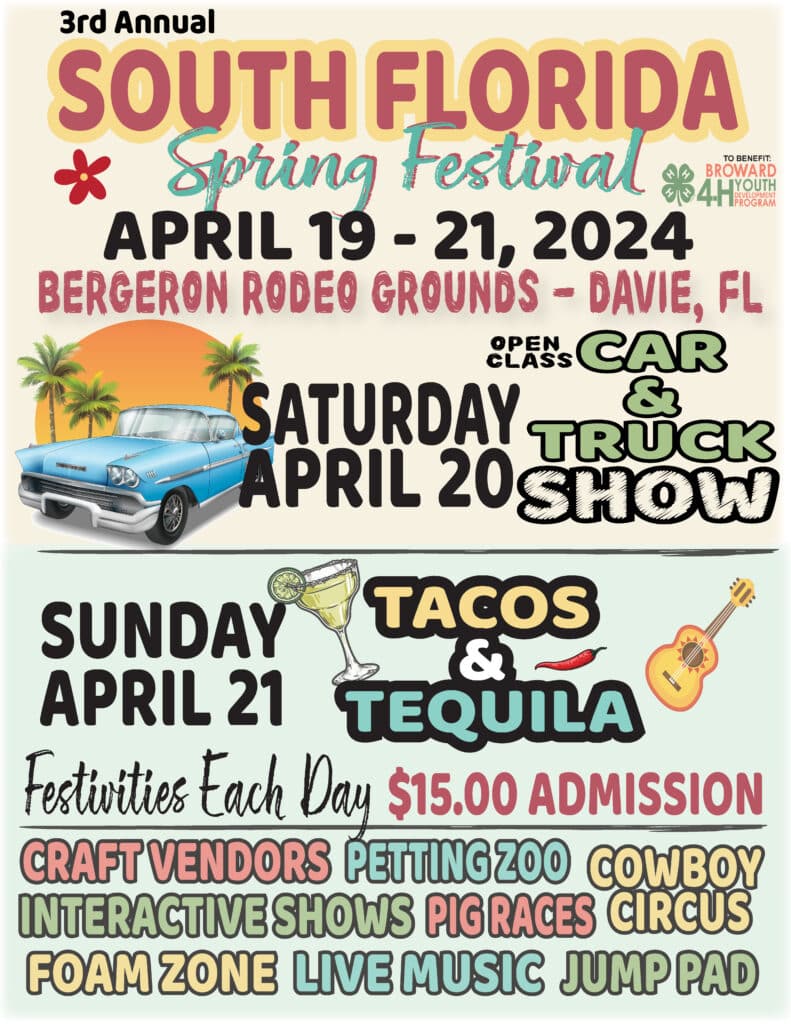 3rd annual south florida spring festival to benefit broward 4h youth development program. | spring festival ad 3 | mayhem ranch